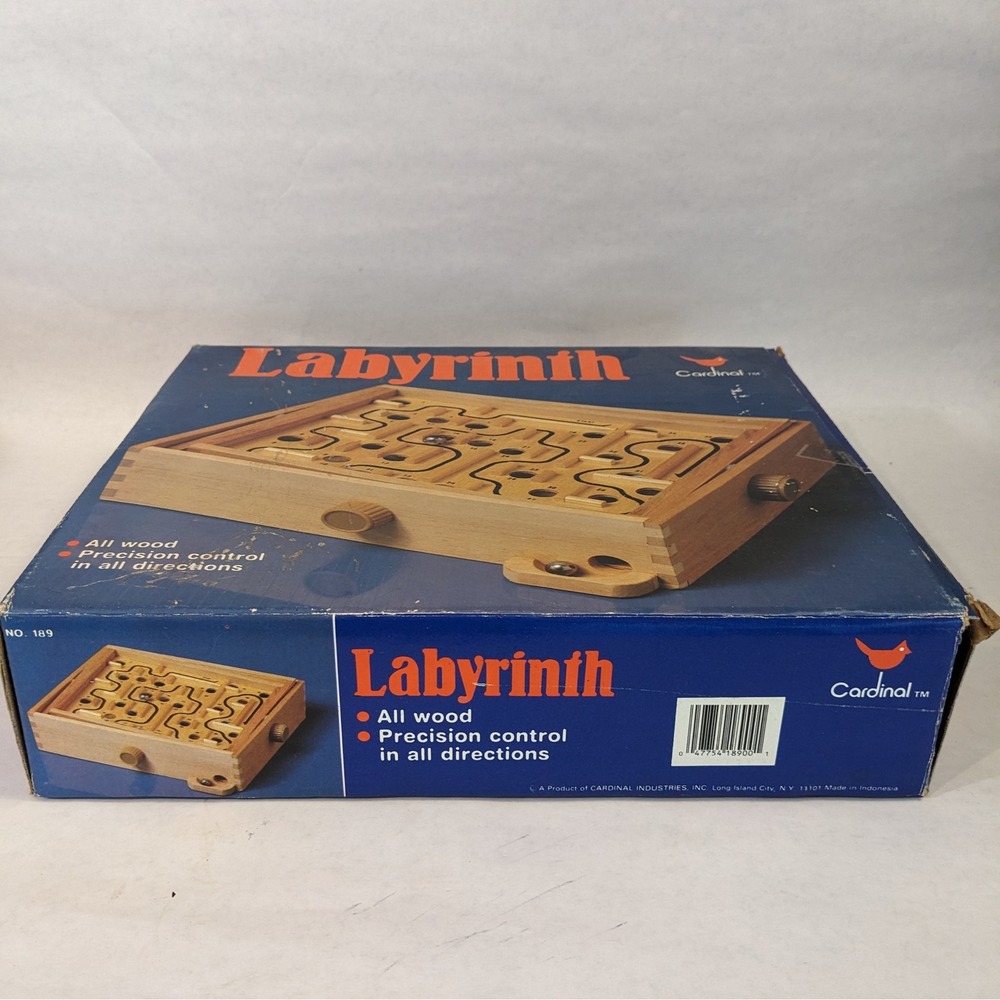 Vtg Cardinal Labyrinth Wooden Maze Game Skill Tabletop Board Game Complete - Picture 2 of 9